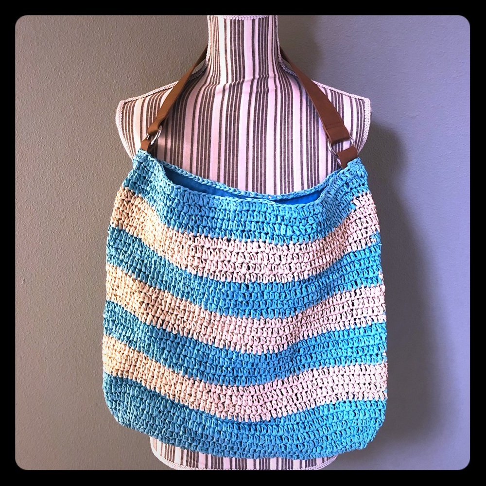 Charming Charlie Straw Tote Bag